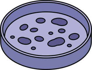 Petri dish with agar and cultures biology science lab vector
