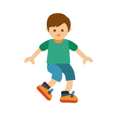 Boy in casual clothes stands happily on a black backdrop