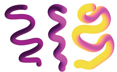 Vector art of three abstract shapes, each with a unique gradient, adding a touch of modern art to any design