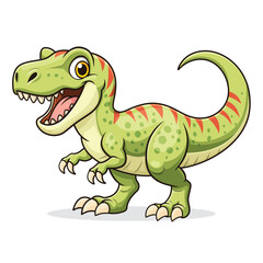 Fototapeta premium cute green tyrannosaurus rex cartoon mascot vector illustration