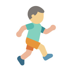 Stylized cartoon runner with flat shapes and clean lines