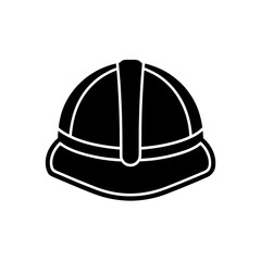 Fototapeta premium A black hard hat safety equipment silhouette