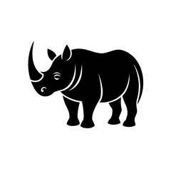 Fototapeta premium Silhouette of a black rhinoceros