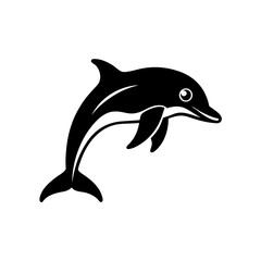 Fototapeta premium Silhouette of a jumping dolphin art