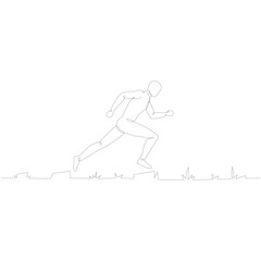 Creative design vector art of abstract line art illustration of a runner in motion