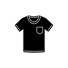 Black t shirt with pocket outline silhouette