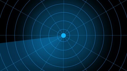 Aerial defense radar hologram with heatmap effects and blinking signal points .Futuristic radar screen interface with blue digital grid and scanning beam, high - Powered by Adobe