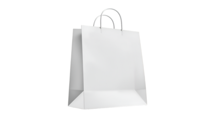 Plain White Paper Shopping Bag with Handles image