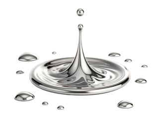 3d render of fluid chrome liquid shapes, cutout, PNG isolated on a white or transparent background, generated AI