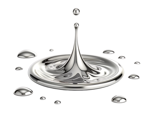 3d render of fluid chrome liquid shapes, cutout, PNG isolated on a white or transparent background, generated AI