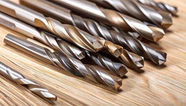 Drill bits on wood