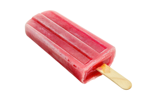 Refreshing summer treat showcases a vibrant pink popsicle on a simple background isolated on transparent background