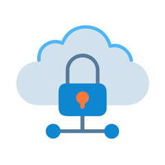 Secured cloud data connection illustrating network safety, security and global protection