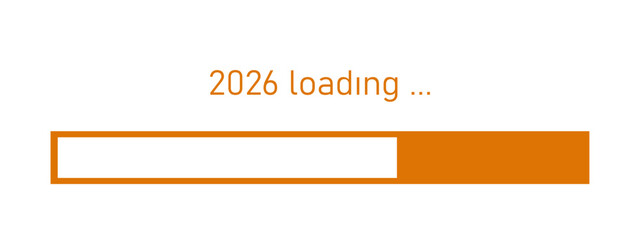 Loading bar for 2026 goal planning business concept, vector illustration for graphic design. new year concept idea.	