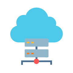 Cloud server vector illustration demonstrating cloud computing infrastructure concept on black backdrop