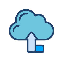Cloud Upload Icon Graphic, symbolizing data transfer and internet services