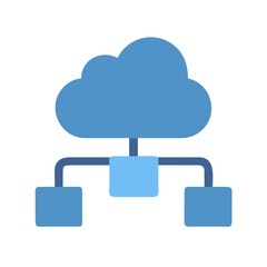 Cloud Network Diagram Showing Cloud Computing and Data Distribution on Black
