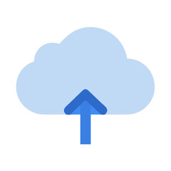 Light Blue Cloud with Upward Arrow Signifying Upload or Data Transfer