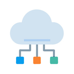 Abstract cloud computing data network vector icon illustration on black backdrop