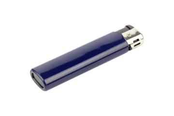 plastic lighter, round shape, isolated from the background