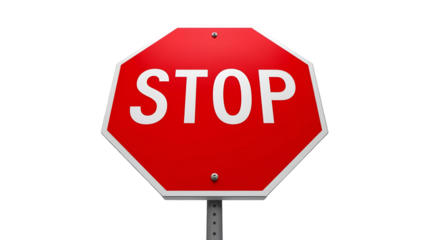 Red Octagonal STOP Sign with White Text stop sign