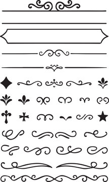 borders and divider lines a large collection of old western design elements embellishments vector.eps