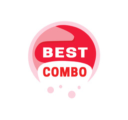 Best combo banner circle bright colour design. Marketing or shop banner promoting elements. Vector tag.
