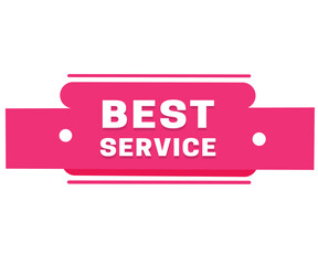 Best service label red colorful graphic banner isolated template. Vector message for social banner or web.