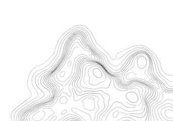 Abstract monochrome mountain range with intricate topographic contour line art