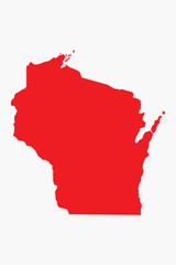 Obraz premium Vector graphic artwork suitable for print and web containing flat detailed map of WISCONSIN