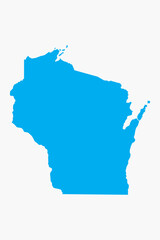 Vector graphic artwork suitable for print and web containing flat detailed map of WISCONSIN © Djerdj