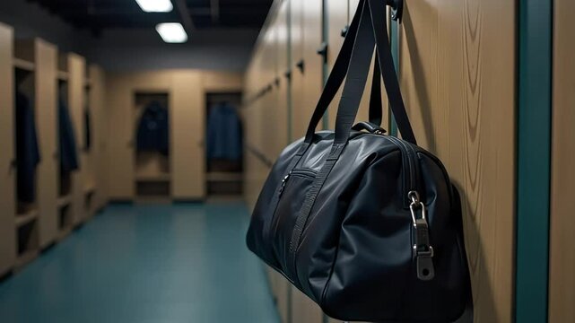 Black rucksack or school backpack, an isolated sport object for travel, adventure, or hiking, on a white background video