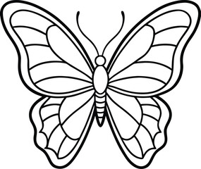 Beautiful Butterfly Line Art Vector Icon