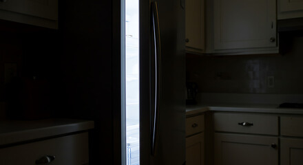 slightly open refrigerator