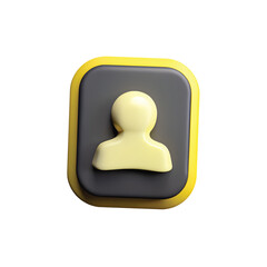 Abstract human icon symbol 3d rendering representing user profile persona account identity vector