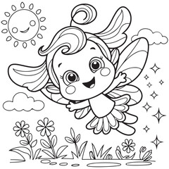 fairy coloring page book
