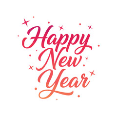 Vector art of happy new year lettering, vector