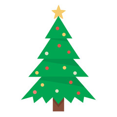 Illustration of a decorated christmas tree