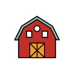 Colorful farm barn building design Vector illustration