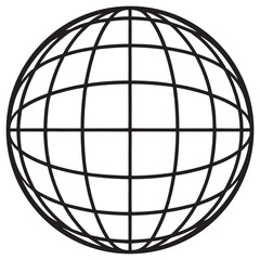 Illustration of a globe with meridians and parallels