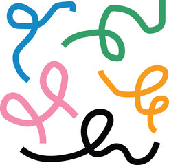 Fototapeta premium Vibrant abstract swirls and curves in bold colors a whimsical pattern design