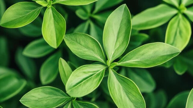 Fresh Green Basil Leaves