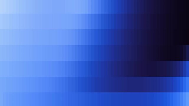 Electric blue and indigo pixel gradient animation, smooth geometric motion. Dynamic light flow with cool color palette and digital mosaic texture. Ideal for high-tech presentations, futuristic visuals