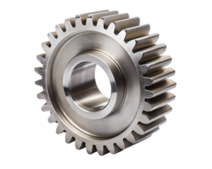 Metal gear isolated on transparent background