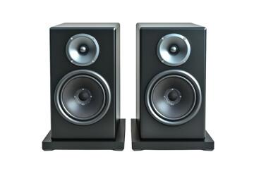 Fototapeta premium Modern audio speakers enhance the sound experience in contemporary home settings isolated on transparent background