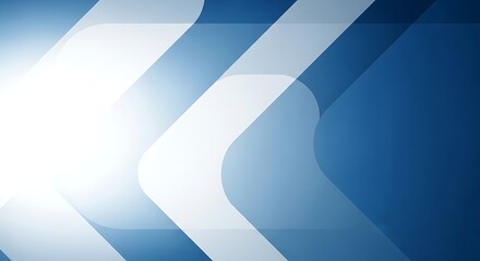 Fototapeta premium Abstract blue and white background with rounded shapes and light effect