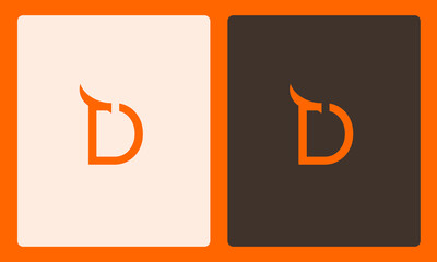 Monogram D letter with dragon head