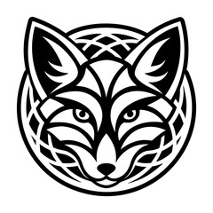Glyph style icon showing a fox head
