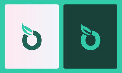 O letter with leaf