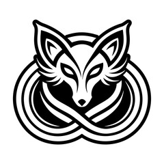Glyph style icon showing a fox head